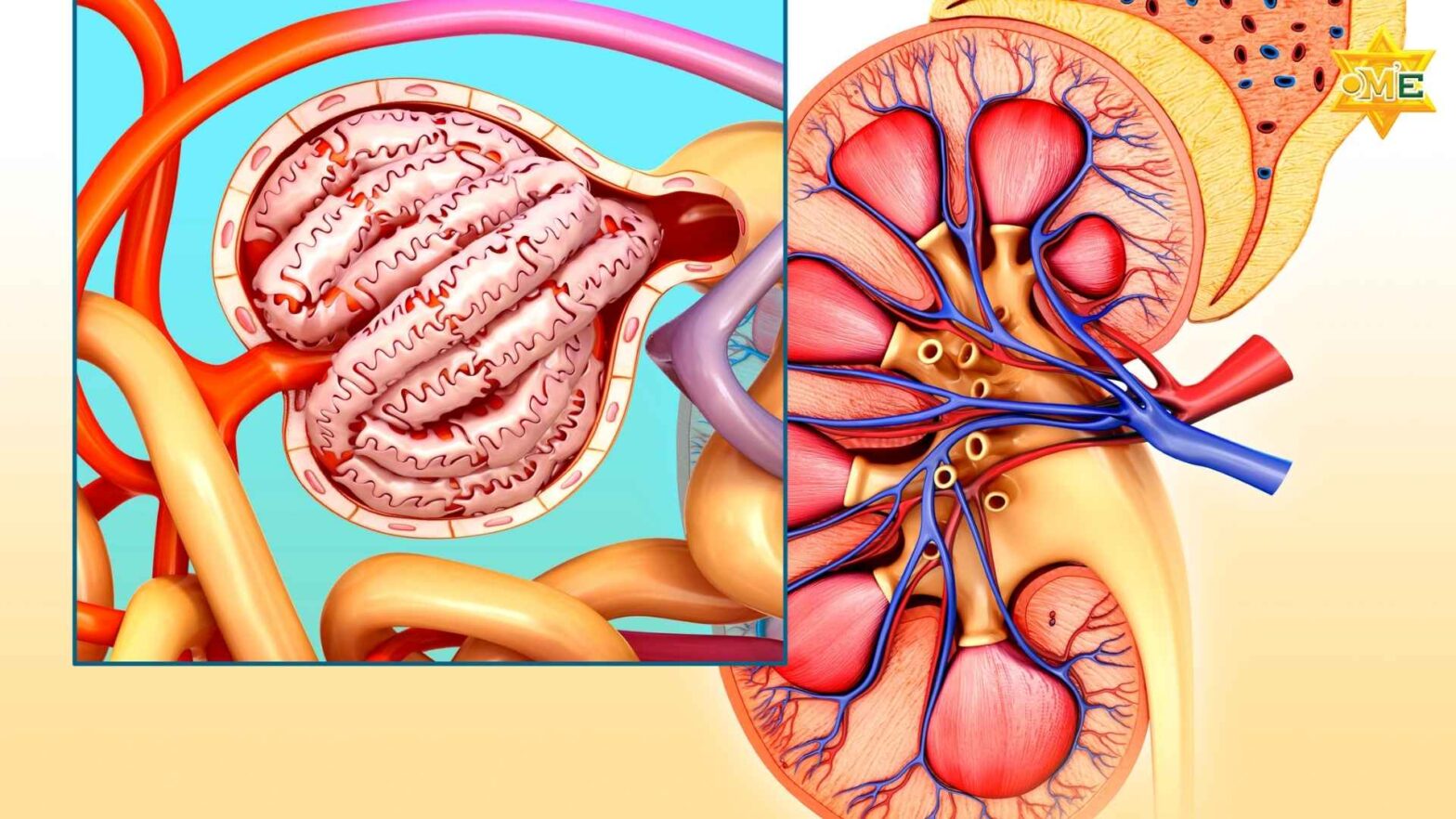 Hình ảnh minh họa viêm thận cấp làm tổn thương cầu thận và ảnh hưởng chức năng lọc máu